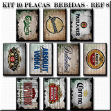 Quadros Decoração Rustica Área Churrasco Lazer Kit 10 Bebida