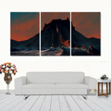 Quadros Decorativo Ilha Vulcão Beira Mar 120x60 Lindo N4