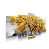 Quadros Decorativos Arvore Vida Botanico Sala Quarto Amarelo