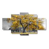 Quadros Decorativos Arvore Vida Botânico Sala Quarto Amarelo
