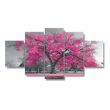 Quadros Decorativos Arvore Vida Botânico Sala Quarto Rosa