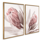 Quadros Decorativos Conjunto Floral Quarto Sala Moldura