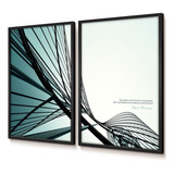 Quadros Decorativos Duo Frase Niemeyer Sala Escritório 60x90