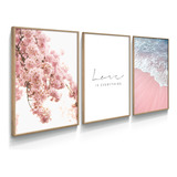 Quadros Decorativos Floral Love Mar Minimalista Sala Quarto