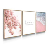 Quadros Decorativos Floral Love Mar Minimalista Sala Quarto