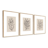 Quadros Decorativos Folhagem Desenho Boho Com Moldura P Sala