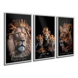 Quadros Decorativos Grande Sala Leão Familia Moderno Luxo Hd