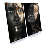 Quadros Decorativos Mulher Africana Olho Azul Em Canvas