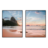 Quadros Decorativos Paisagem Praia Moldura Fina 45x63cm Sala