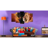 Quadros Para Sala Leão Judá E Jesus 5pc Kit