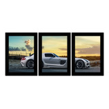 Quadros Sala Carro Antigo Vintage Branco M21 Grande 90x200