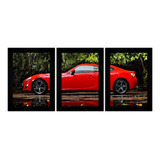 Quadros Sala Carro Antigo Vintage Vermelho M01 Grande 90x200