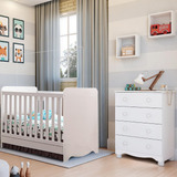 Quarto Bebê Berço Americano Ben 3em1 Cômoda Gaveteiro Júnior