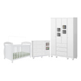 Quarto Bebê Berço Americano Marquesa Guarda Roupa 4pt Cômoda