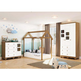 Quarto Bebe Mini Cama Cômoda Roupeiro Uli Branco/carvalho
