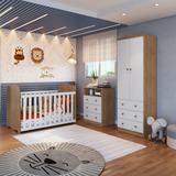 Quarto De Bebê Completo Com Berço Mini Cama Cômoda E Wt