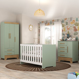 Quarto De Bebê Completo Guarda Roupa 3 Portas 2 Gavetas Com