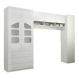 Quarto Modulado Infantil Com Guarda Roupa 2 Porta Eloísa Bco