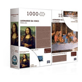 Quebra Cabeça Coleção Obras De Arte Leonardo Da Vinci 2 Em 1