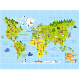Quebra Cabeça Mapa Mundi Educativo 100