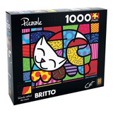 Quebra Cabeça Puzzle 1000 Peças Romero Britto Cat Grow