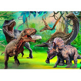 Quebra Cabeça Reino Dos Dinossauros 100 Peças Grandes