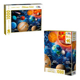 Quebra Cabeça Sistema Solar 1000 Pçs Planetas Espaço Puzzle
