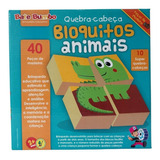 Quebra-cabeça Educativo Madeira Bloquitos Animais 2