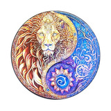 Quebra-cabeça Mandala Yin Yang Lion A3