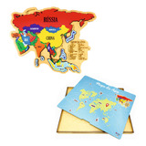 Quebra-cabeça Mapa Da Ásia Com Caixa