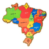 Quebra-cabeça Pedagógico Em Madeira Mapa Brasil