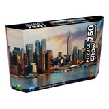 Quebra-cabeça Puzzle Panorama Entardecer Em Nova York Com 750 Peças Grow