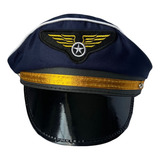 Quepe Aviador Piloto Luxo De Avião Festas Carnaval Fantasia