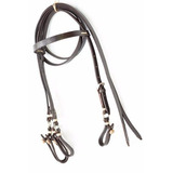 R25 Jogo Cabecada Couro + Redeas C/ Argolas Inox