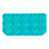 R604 Molde Silicone Resina Corações (4cm) 15 Chaveiro C Furo
