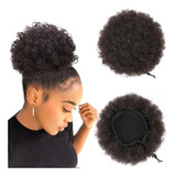 Rabo Coque Puff Aplique Cabelo Cacheado Orgânico Volumoso