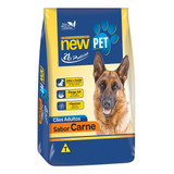 Ração Caes New Pet Premium 15kg Carne S/ Corante 21% Protein