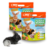 Ração Funny Bunny 2pacotes 1,8kg Comida P Coelho E Roedores