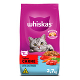 Ração Seca Whiskas Para Gatos Adultos Castrados Sabor Carne 2,7kg