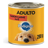 Ração Úmida Pedigree Lata Patê Carne Para Cães Adultos 280g