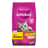 Ração Whiskas Para Gatos Adultos 1+ Sabor Frango 2,7kg