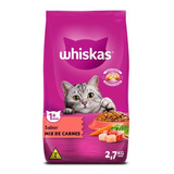 Ração Whiskas Para Gatos Adultos Sabor Mix De Carne 2,7kg