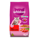 Ração Whiskas Para Gatos Filhotes Sabor Carne E Leite 10,1kg