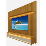 Rack Com Painel Home Suspenso 2.3 Ripado Led Rodízio Sala