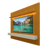 Rack Com Painel Home Suspenso Tv Led Ripado 2.2 Off White