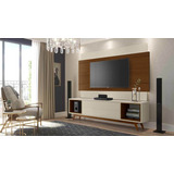 Rack Com Painel Horizon 2.2 Off White C/ Natural Moveisaqui