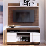 Rack Com Painel Para Tv Até 55 Polegadas 2 Portas Bp Cor Marrom-escuro