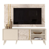 Rack Com Painel Para Tv Até 65 Pol. Cronos Calacata/off Whit