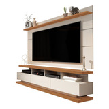 Rack Com Painel Retrô Vivare Off White Germai Móveis