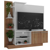 Rack Com Painel Tv 55 Denver Multimóveis Madeirado/branco